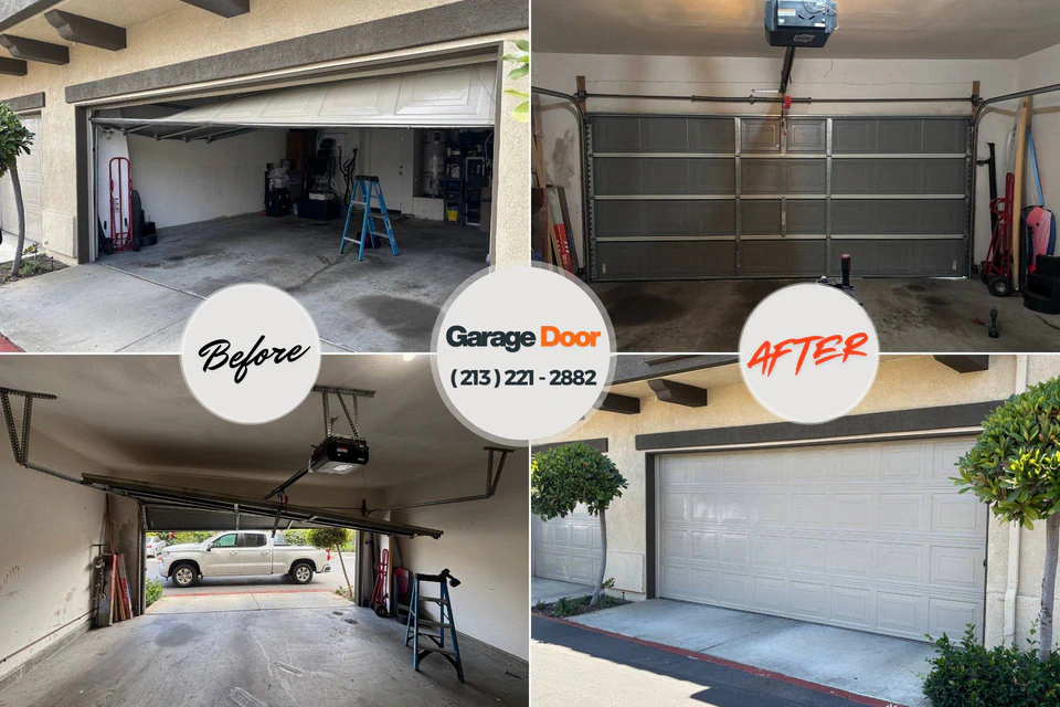 Before and after: garage door repair Palmer Heights, PA